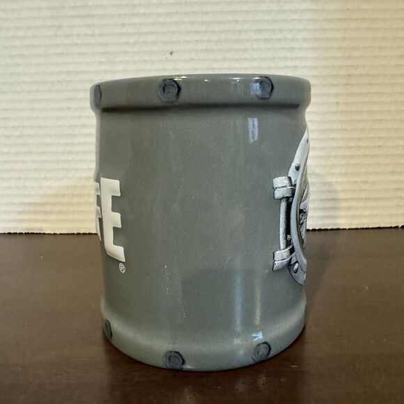 Sea Life Shark Porthole Coffee Mug Embossed Ship Gray 4" Merlin 2016 Nautical - Picture 2 of 6